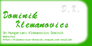 dominik klemanovics business card